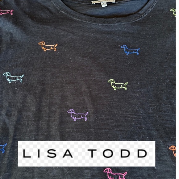Lisa Todd Tops - Lisa Todd Oliver Dachshund top, Med, CB2482